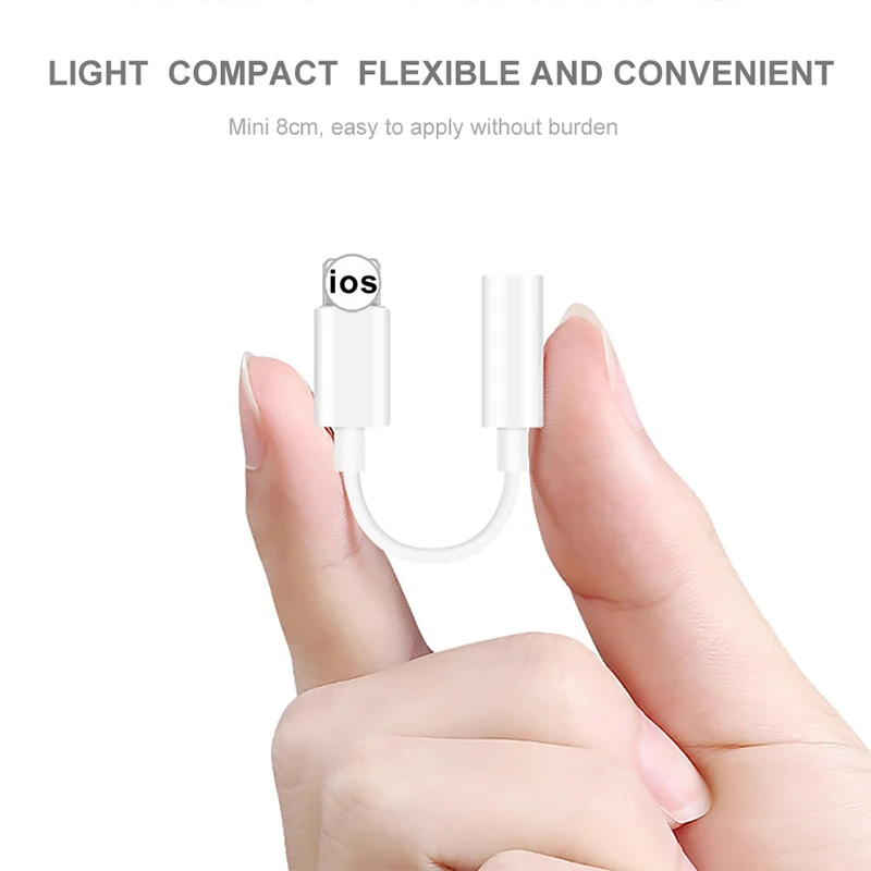 아이폰 오디오 케이블 어댑터 호환, 헤드폰 시스템 어댑터 케이블, 아이폰 7, 8, x 어댑터 액세서리, 3.5mm