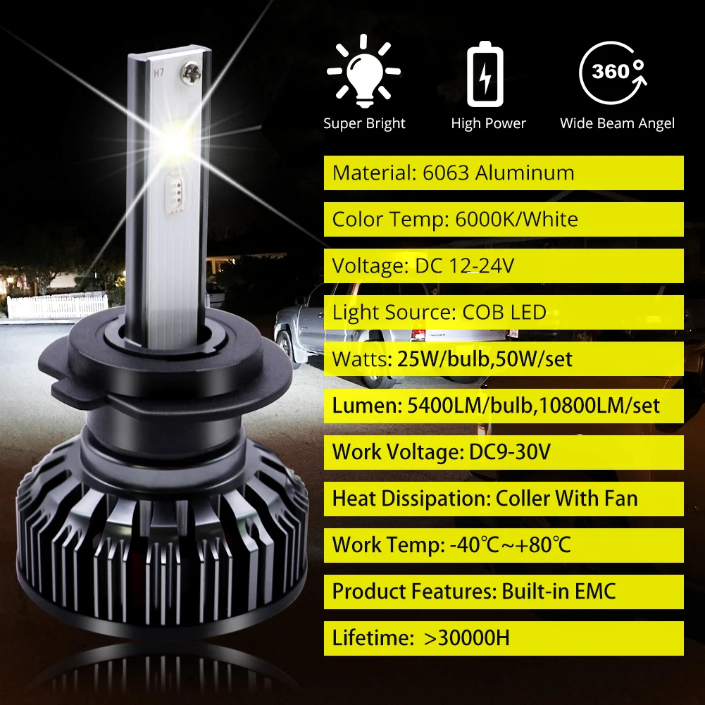 H4 H7 LED RGB Car Headlight Bulbs H1 H3 H11 H13 880 9005 9006 9012 COB chip APP Bluetooth Control Car Driving Day Running Lights