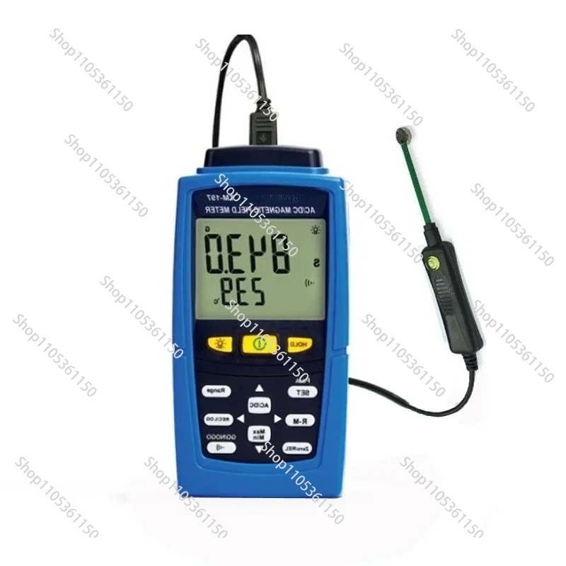 

TM-197 TM197 AC / DC Gaussmeter Magnetometer Magnetic Field Strength Meter N/S Polarity w/ Data Recording