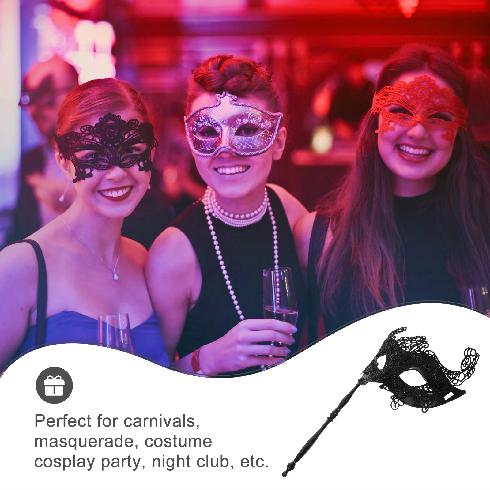 หน้ากากสุนัขจิ้งจอกสุดหรู หน้ากากครึ่งหน้าสำหรับผู้หญิง ใช้สำหรับงานปาร์ตี้ คอสตูม ใช้ซ้ำได้ น้ำหนักเบา ไม่เสียรูปง่าย ทนทาน เหมาะสำหรับฮาโลวีนและคอสเพลย์