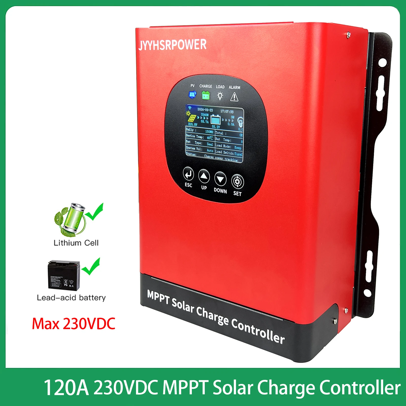 

High Quality MPPT 120A 100A 60A 230VDC Solar Charge Controller With LCD Touch DISPLAY For 12V 24V 48V 72V 96V Home Solar So4 GEL