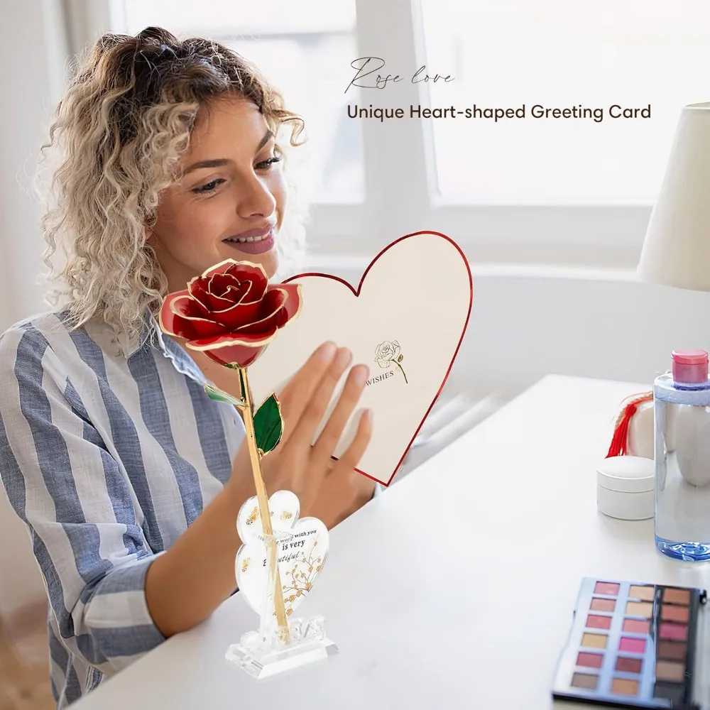 وردة إنفينيتي محفوظة من الراتنج - زينة زهور أبدية لهدايا أعياد الميلاد النسائية وعيد الأم