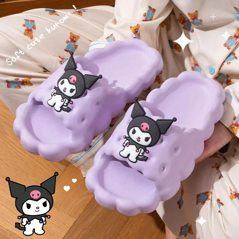 Cute Hello Kitty Sanrio Slippers Kuromi Cartoon Kawaii Anime Student Home Bathroom Bathing Anti-Slip Sandal Kids Toys Girls