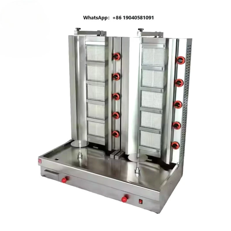 Three-Head/Four-Head/Five-Head Stainless Steel Gas Kebab Machine Automatic Shawarma Grill Eco-friendly Modern Restaurants Hotels