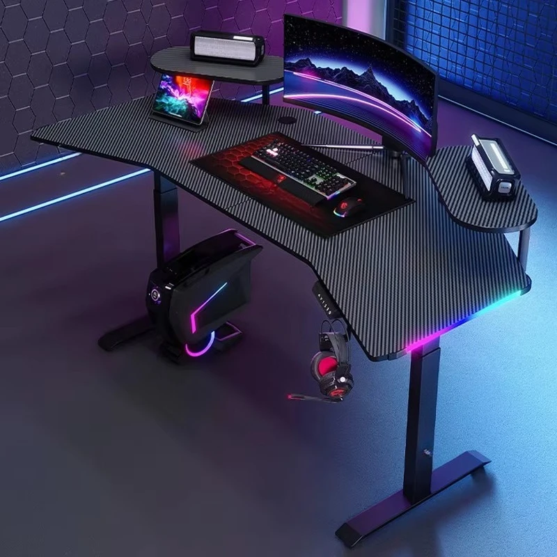 

Wholesale Custom Designer Bedroom Office Computer Desk RGB Electric Height Adjustable Desk