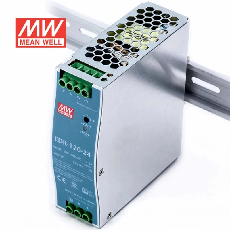 Média Well-edr75 120 150 Séries Meanwell 12v 24v 48v dc 75w 120w 150w Saída Única Din Rail Industrial Fonte de Alimentação