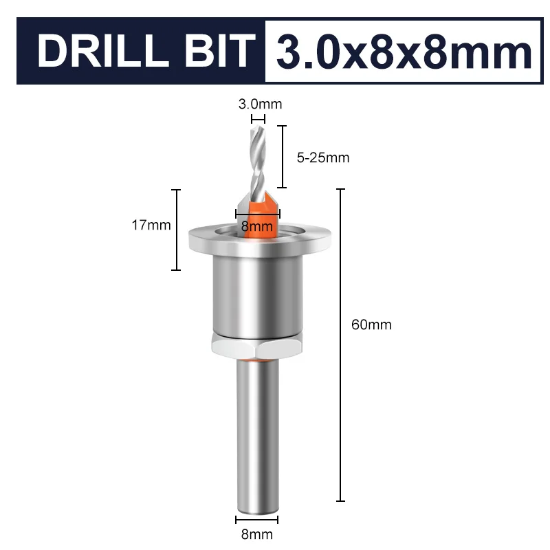Forstner Bit HSS Verzinkboor Boor Houtbewerking Router Bit 8mm Schacht Frees Schroef Extractor Sloop Hout Boren
