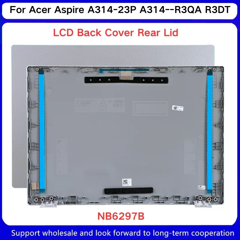 Novo para acer aspire A314-23P A314--R3QA r3dt prata lcd capa traseira nb6297a prata c escudo