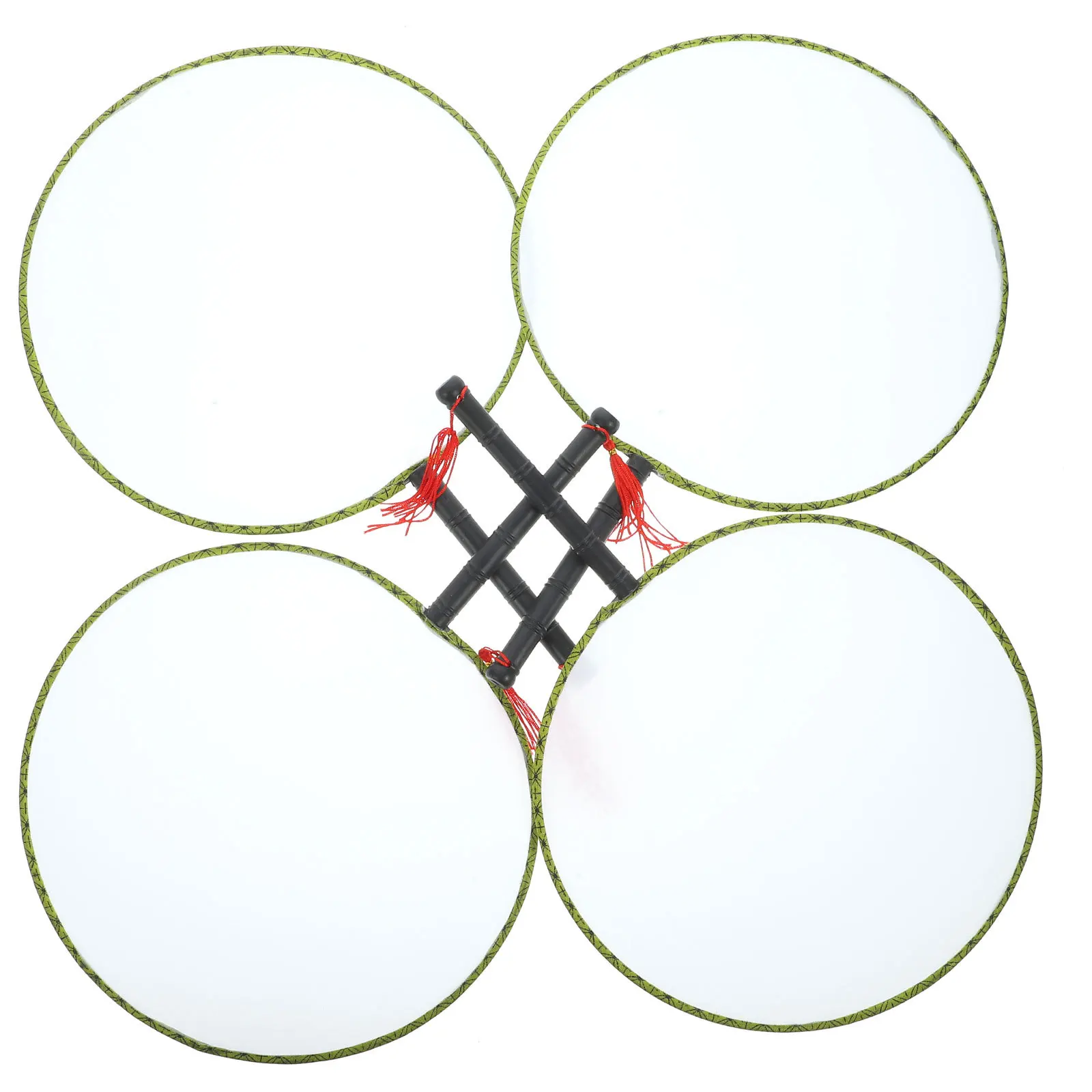 4 pçs leque em branco de seda girada desenho infantil pintura de arte diy artesanal 24cm presente educacional para crianças e famílias