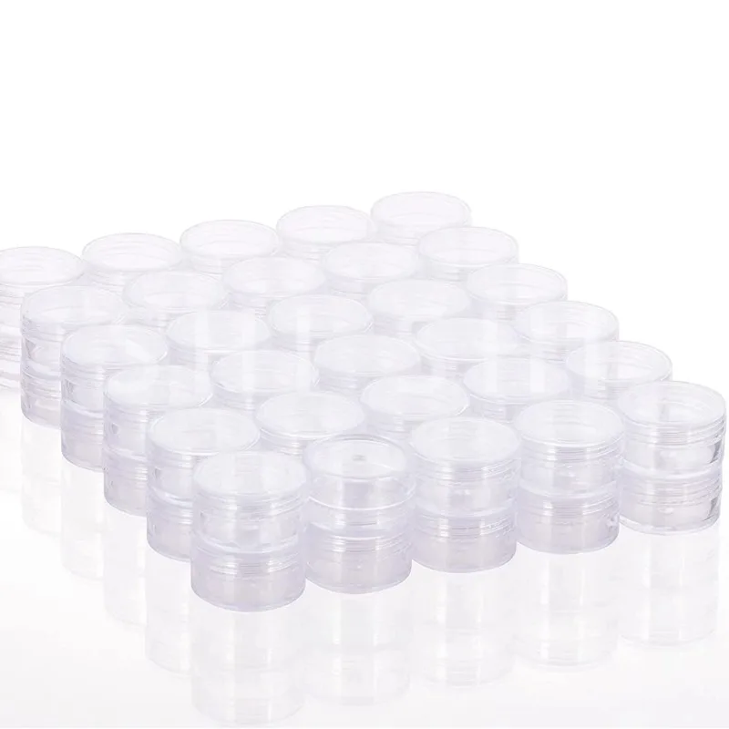 

500pcs Make Up Jar Cosmetic Sample Empty Container Plastic Round Lid Small Bottle Eyeshadow Cream Travel Pot 3g 5g 10g 15g 20g