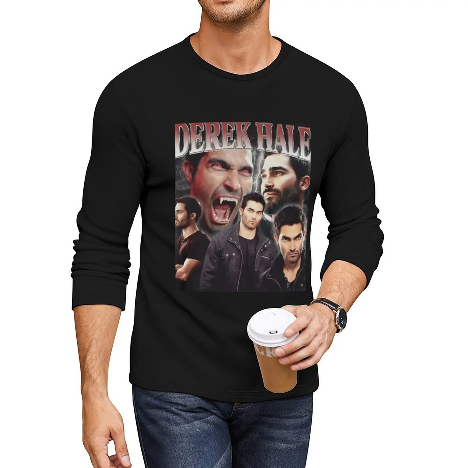 DEREK HALE T SHIRT , Long T-Shirt black t shirt shirts graphic tees plus size tops black t shirts T-shirts for men cotton