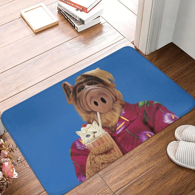 Funny Alf Meme Front Door Mat Anti-Slip Waterproof Alien Life Form Sci Fi Tv Show Indoor Doormat Bedroom Bathroom Rug Carpet