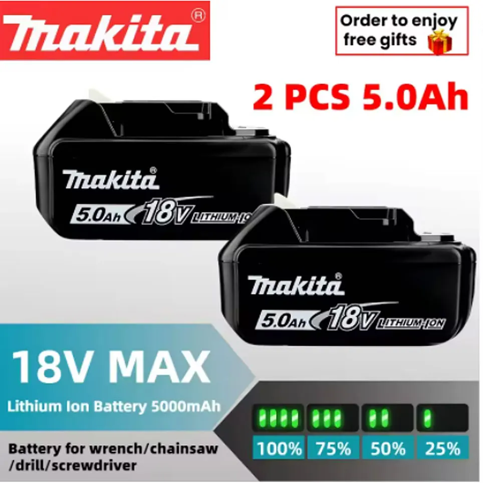 

Original Makita 18v rechargeable battery screwdriver battery & charger for makita 18v Battery 5Ah BL1830b BL1840b BL1850b BL1860