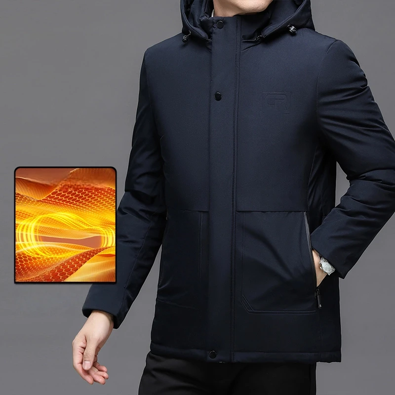 

New Fashion Comfortable Thickened Outdoor Hooded Windproof Jacket Men Winter Overcoat Male Casual Clothes Warm men coats