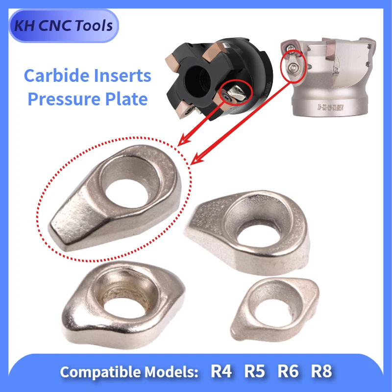 

R4 R5 R6 R8 Carbide Inserts Pressure Plate Screw Clamp Blades M3 M4 M5 Tool Parts Accessories for EMR EMRW SKS AJX ASRF