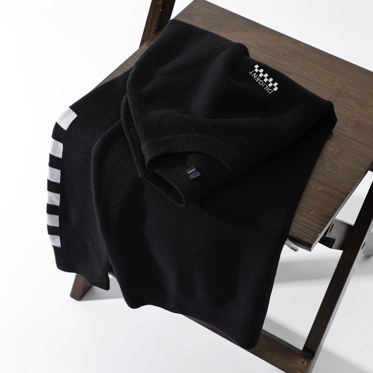 

Мужской повседневный вязаный свитер, круглый хлопковый длинный све, теплая футболка с вышивкой Chboard, универсальный осенне-зимний топ