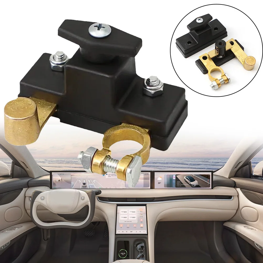 Black Pure Copper 104*55mm Car Battery Disconnect Switch Anti-leakage Switch  Isolator Cut Off Switch Replacement Car Accessorie