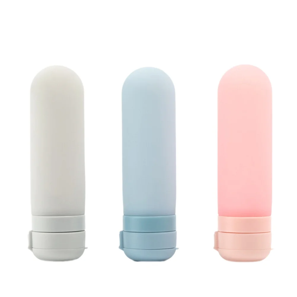 

4 Silicone Bottles Leakproof Shampoo Containers Travel Bottle Portable Toiletries Reusable Gym Friendly Safety