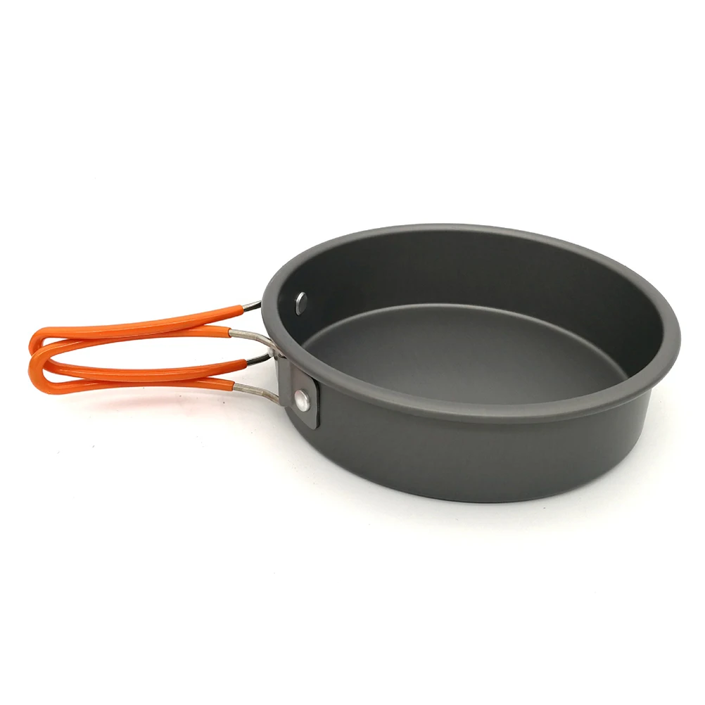 

1 Set Portable Cooking Kit For 2-3 People Anodized Aluminum Alloy Scoop Pan Food Grade Bowls Spoons Lightweight Healthy Outdoor