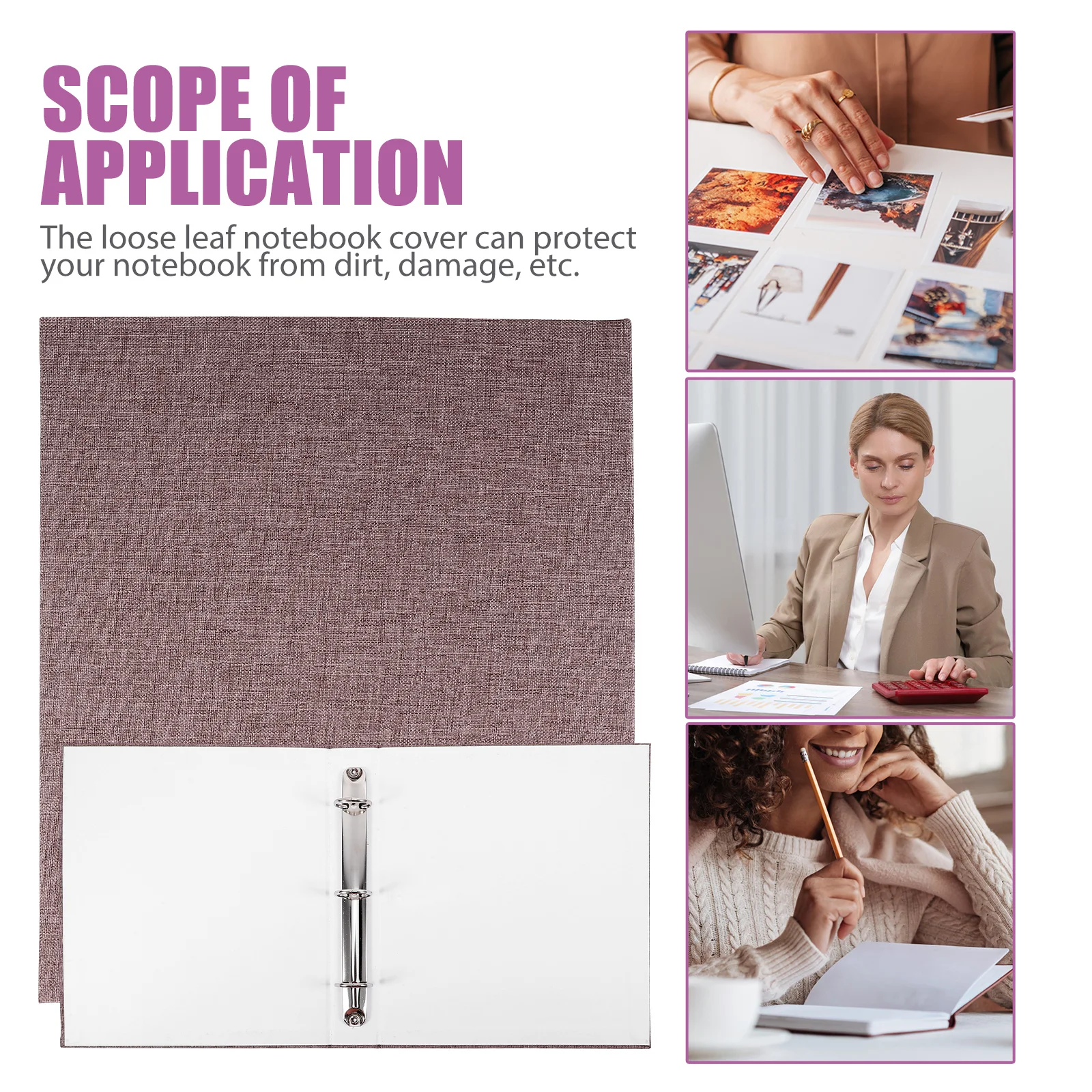 

A5 3-кольцевая обложка для переплета для многоразового блокнота с вкладышами, тонкая тканевая оболочка для переплета, легкая папка для канцелярских файлов