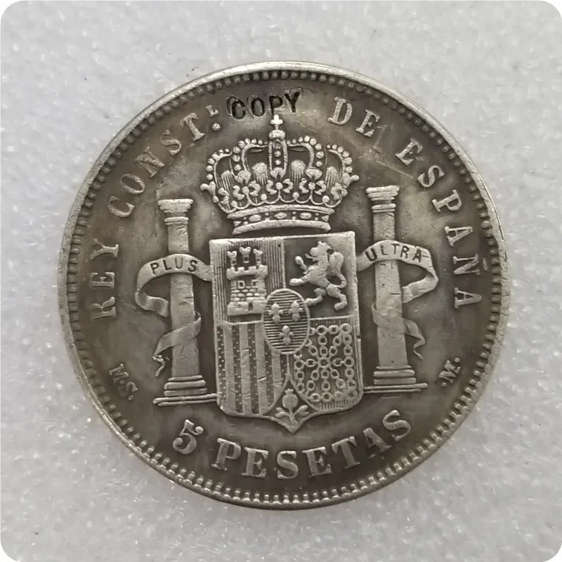 SPAIN 5 PESETAS 1888 M.S.M Copy Coin commemorative coins-replica coins medal coins collectibles Challenge Pocket Coins Christmas