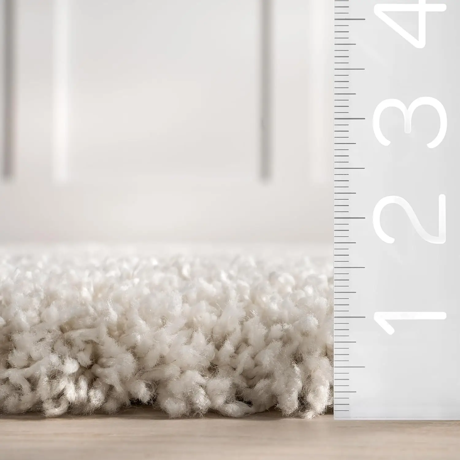 

Abstract Shag Area Rug, 6' 7" x 9', Beige