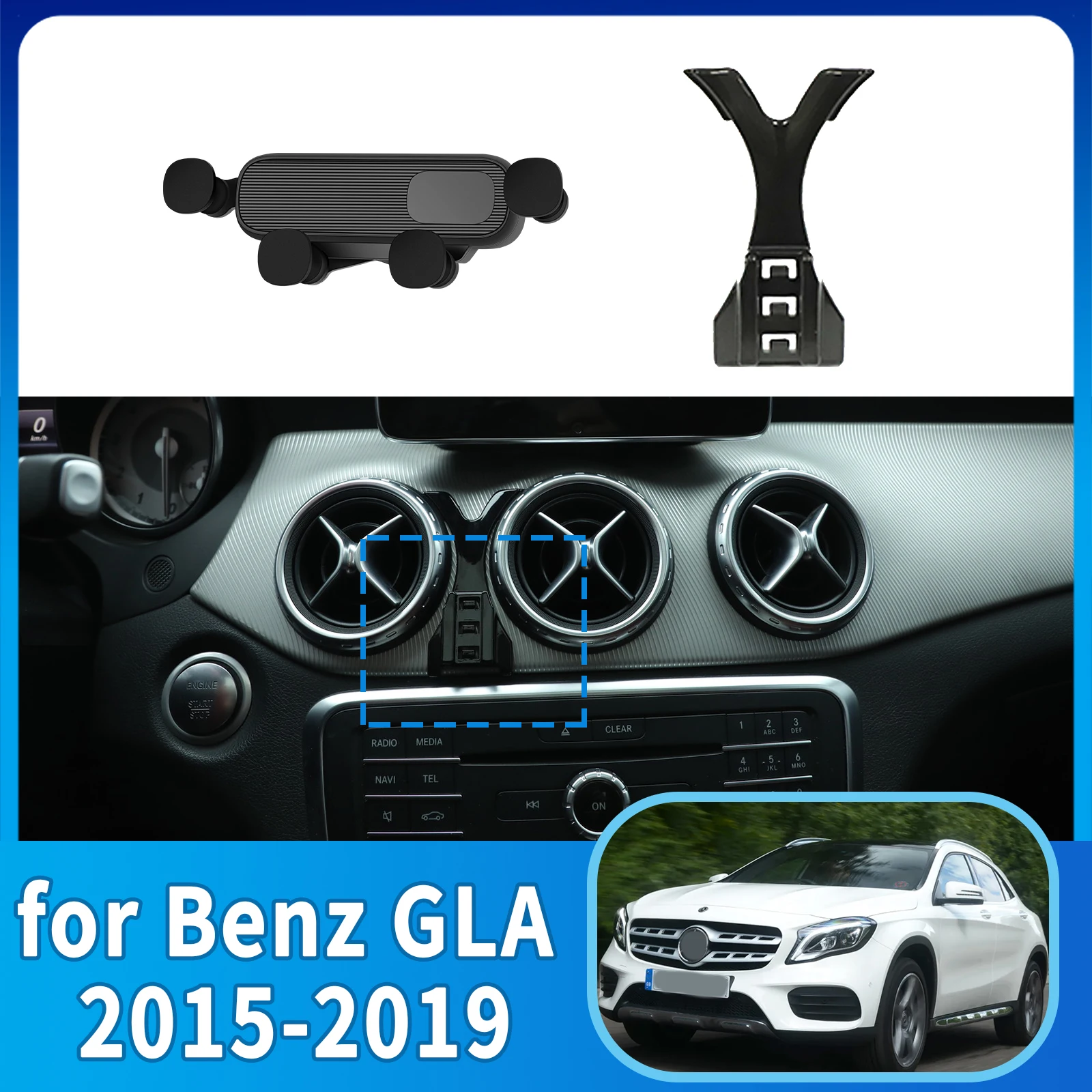 

GPS Bracket Car Mobile Phone Holder for Mercedes Benz GLA X156 CLA 2015~ 2019 Navigation Stand Auto Accessories