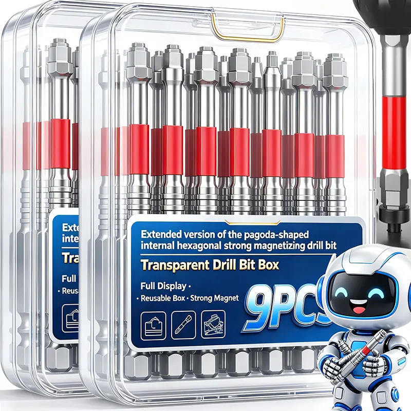 1-9pcs Hex Head Magnetic Wrench Set Multi-Step Pagoda Screwdriver Drill Bits Hex Sockets Screwdriver Bit Impact Hex Shank Bit