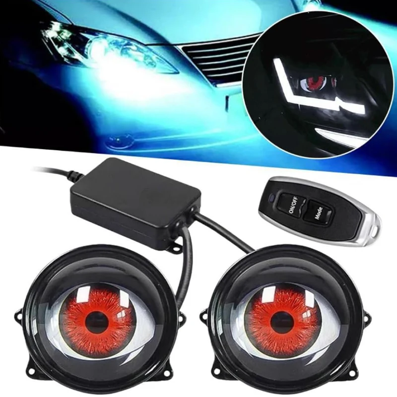 

12V-36V Devil Eye Demon Evil Eyes Headlight, Dynamic Devil Eye Car Headlights with Adjustable Eye Pattern for Car Motorcycle
