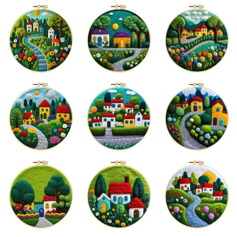 

CHENISTORY DIY Wool Needle Felting Starter Kit hedgehog Animal Needle Felting Painting Kits For Beginners Handicraft Home Decor