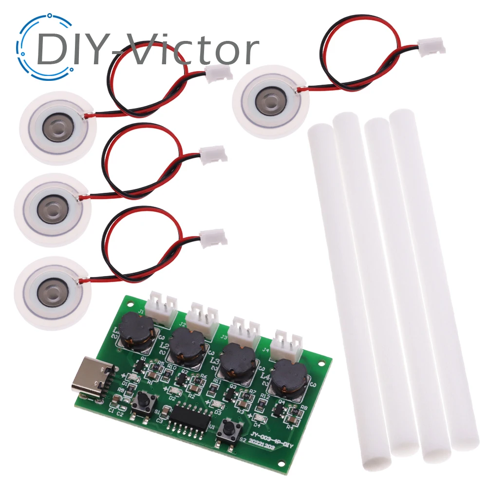 Type-C USB Mini Humidifier DIY Kits Mist Maker and Driver Circuit Board 4 Fogger Atomization Film Atomizer Sheet Oscillating