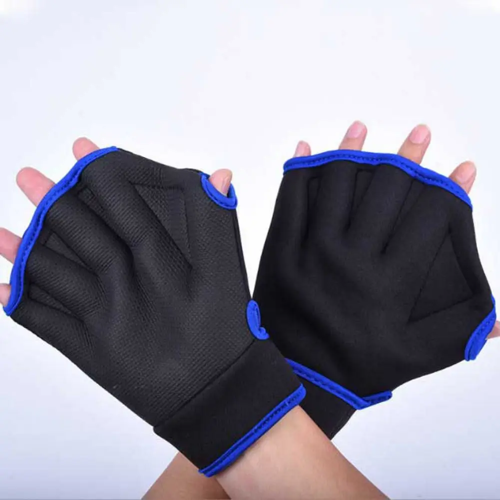 

1 Pair Unisex Swimming Diving Hand Fins Flippers Finger Webbed Gloves Paddle Water Sports Swimming Training Practice Gloves