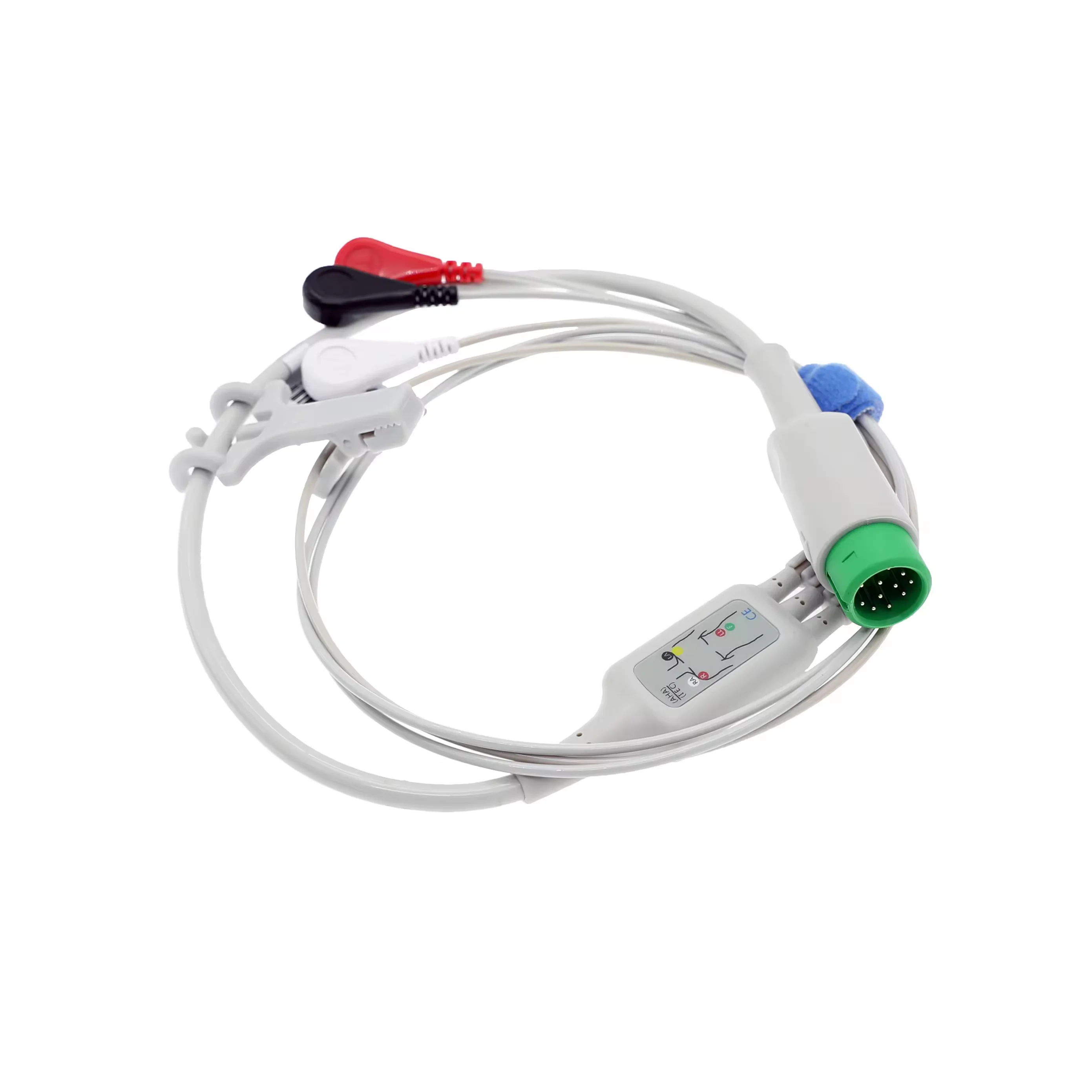 Comen C100A Telemetry 3 Lead ECG Cable, Snap 12pin Connector 1M