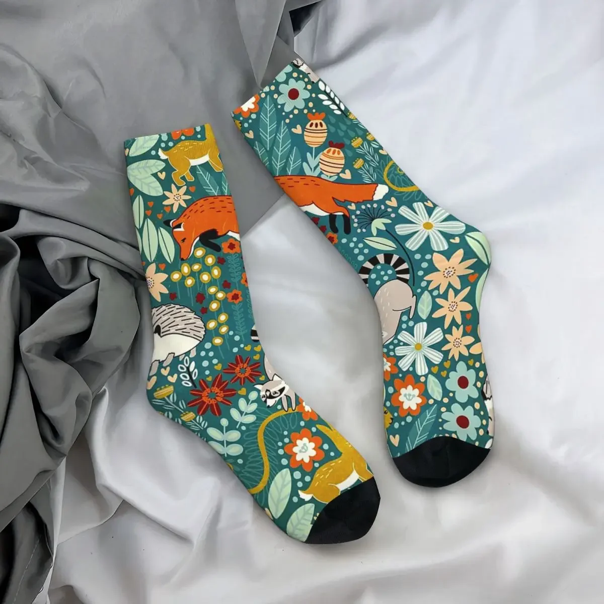 Calcetines con patrón de bosque texturizado Harajuku, medias Súper suaves, calcetines largos para todas las estaciones, accesorios para hombres y mujeres, regalo de cumpleaños