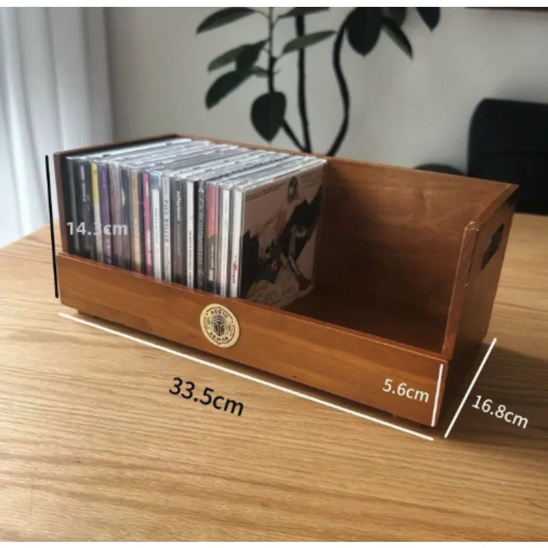 CD Holder  Up To 30 Cases Wooden Cd Storage Rack Box for Cd Display Movie Cases Music Cassette Tapes Shelf Stand Record Crates