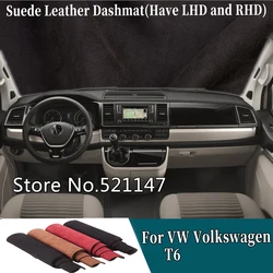 Suede Leather Dashmat Dashboard Cover Dash Mat Accessories For Volkswagen VW Caravelle Camper Multivan Transporter T6 2016-2020