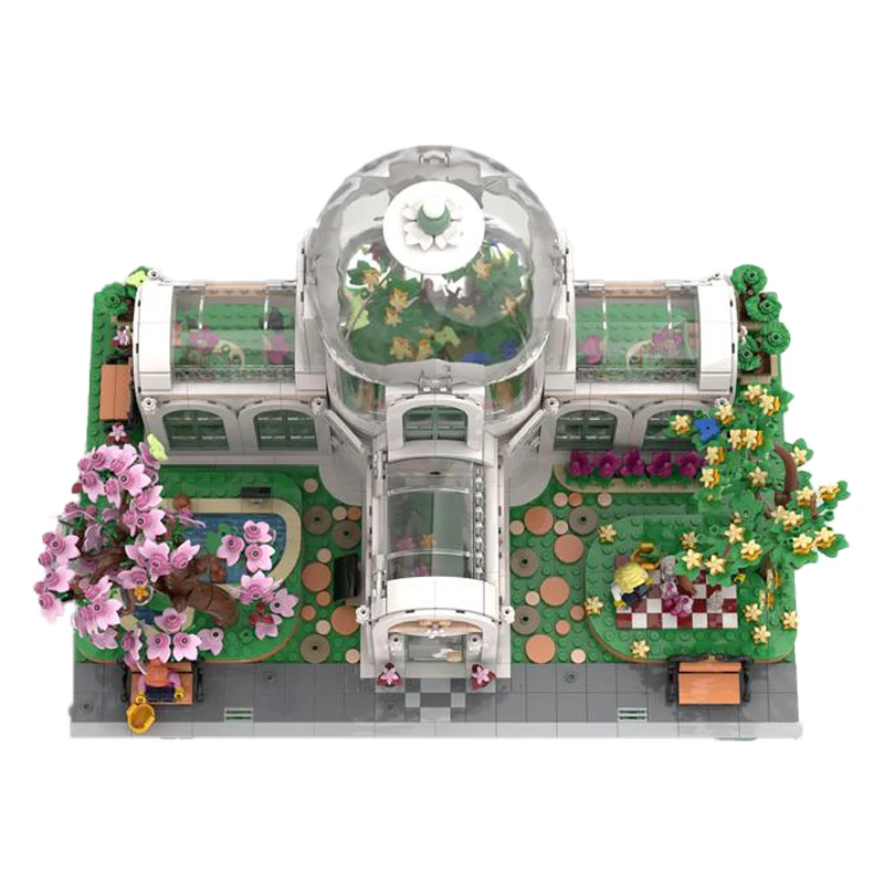 Middeleeuwse Serie Botanische Tuin Modulair Met Stoep Bouwsteen Diy Model MOC-152344 Collectie Experts Puzzelstenen Speelgoed