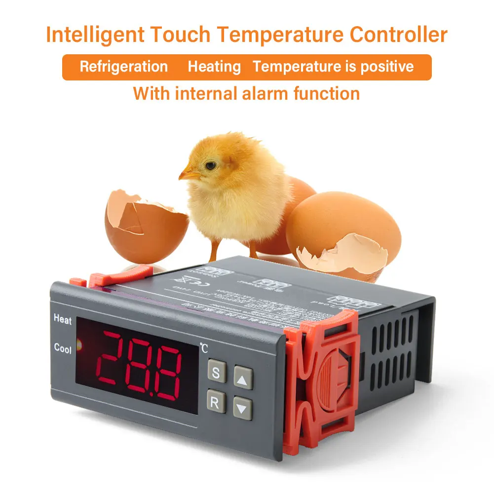 Yieryi Digital Temperature Controller -40 to 120 Degrees Alarm Function Electronic Thermostat with Heater and Cooler