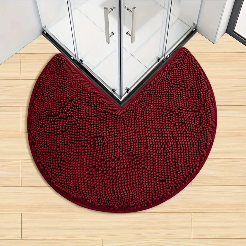 Nova flanela circular canto tapete de banho antiderrapante macio grosso tapete para banheiro absorvente antiderrapante porta decoração para casa