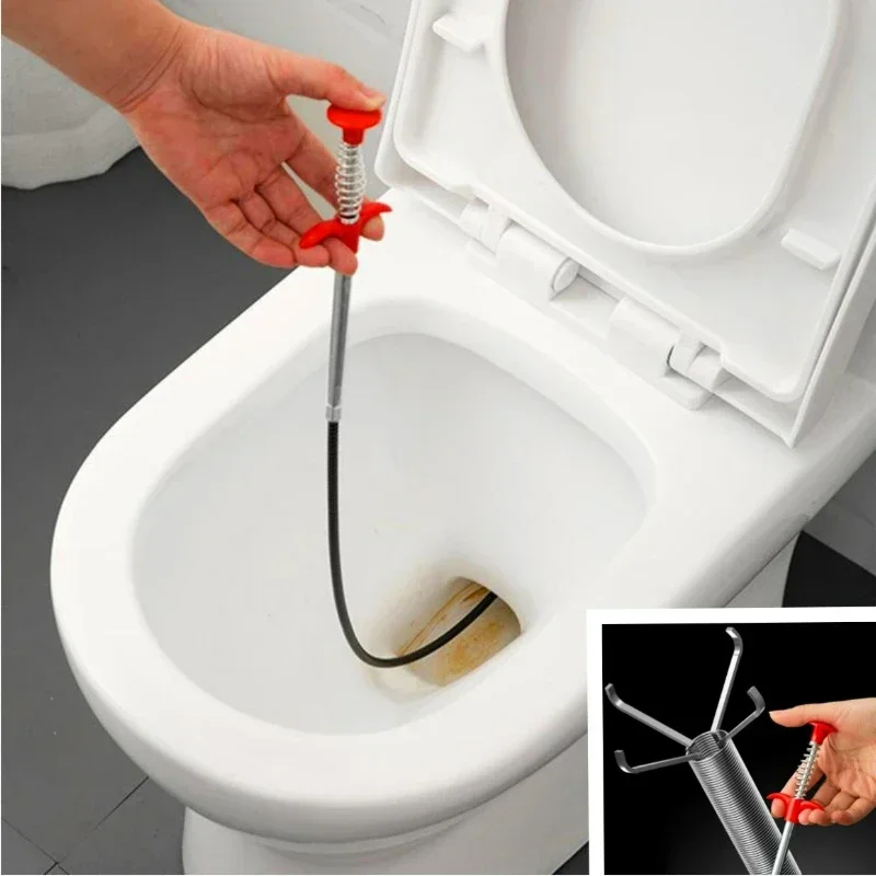 Kitchen, Bathroom, Sink Cleaning, Plumbing, Plungers and Sinks, Sewers, Toilet Unclogging with Handles Four-jaw Pick-up Unlocker