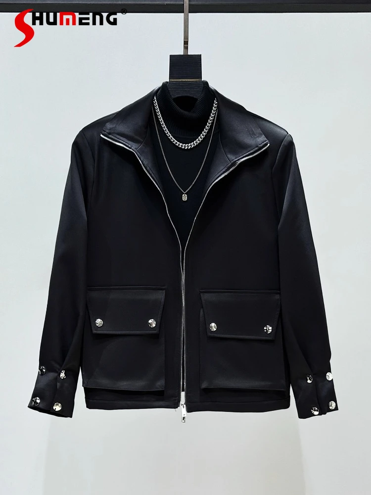 

Men's 2025 Autumn Winter New Fashion Long Sleeve Solid Color Jackets High-end Thickened Parkas Warm Coats Male Handsome Parkas