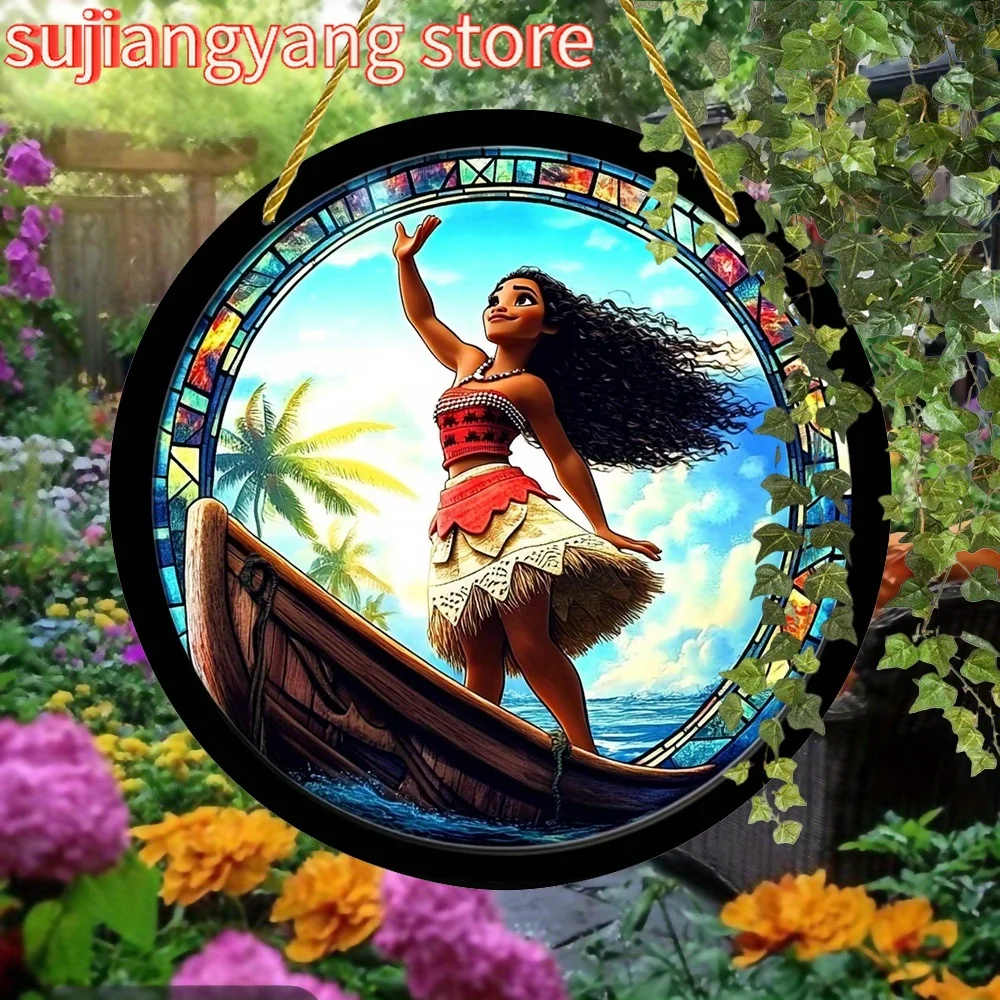 2D Flat, 2D Flat Moana gebeizter Acryl-Sonnenfänger – lebendige Fenster-Hängedekoration für Zuhause, Garten, Wohnzimmer – ideal für Chris