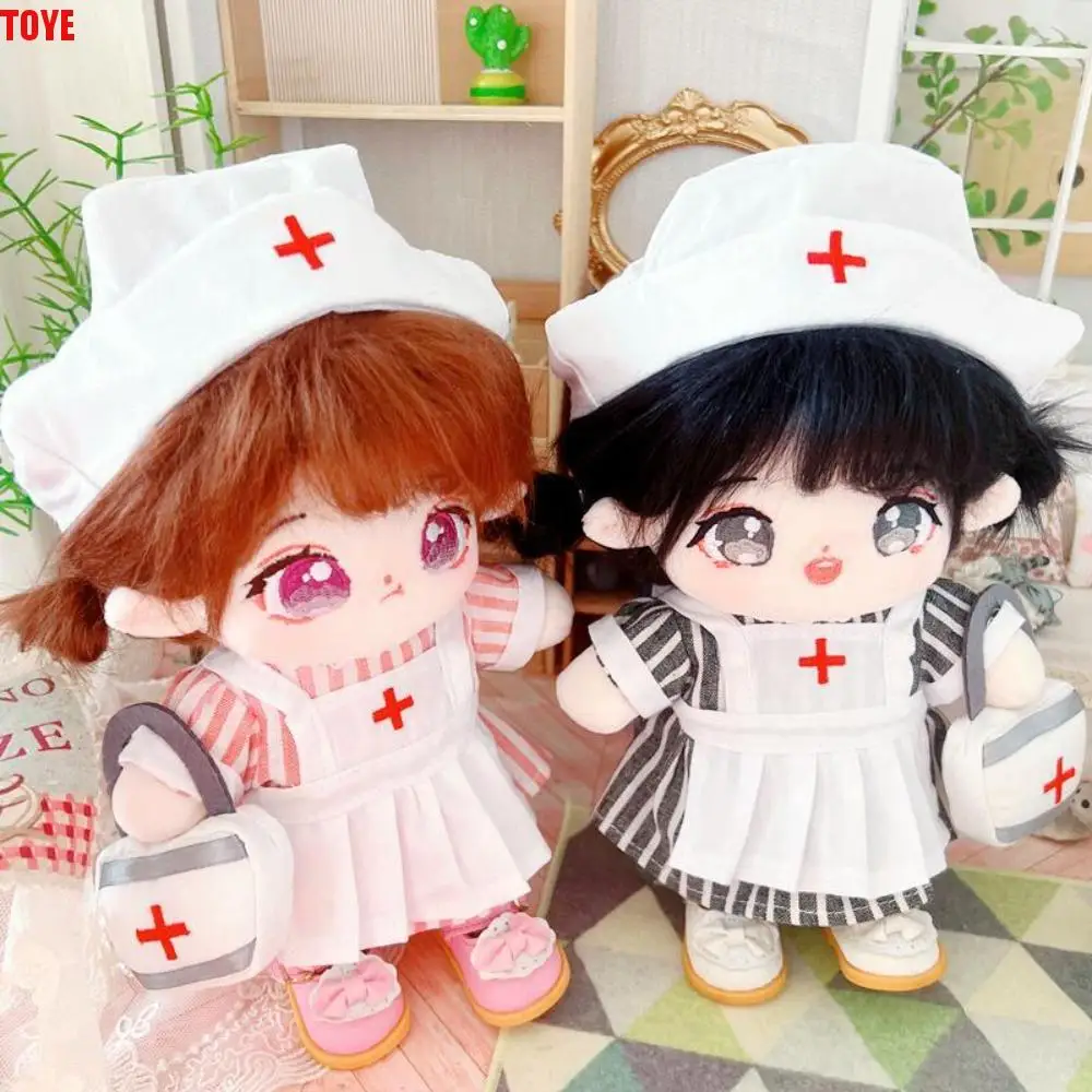 Nurse Dress Set 20CM Cotton Doll Clothes Princess Shoes Outfit Stuffed Doll Plush Suit Replacement Mini Plush Toys Clothes