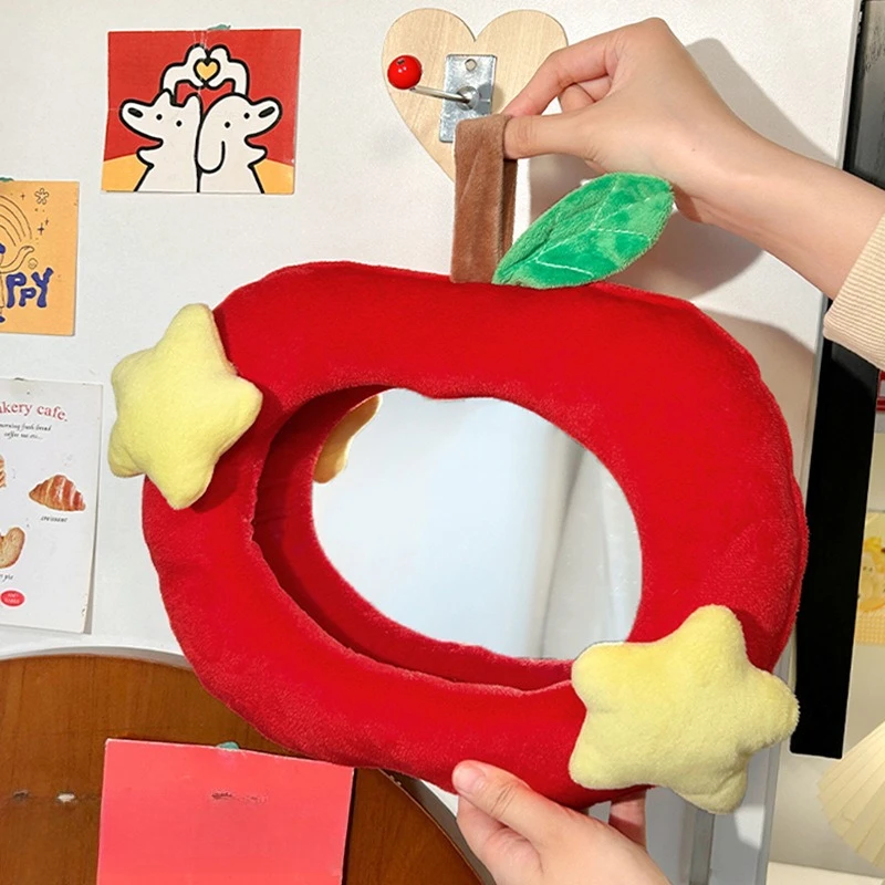 مرايا تزيين التفاح الأكريليكية لغرفة النوم المنزلية، مرايا هاسيلبلاد المعلقة على الحائط، مستلزمات مرايا مكياج التفاح اللطيفة والممتعة