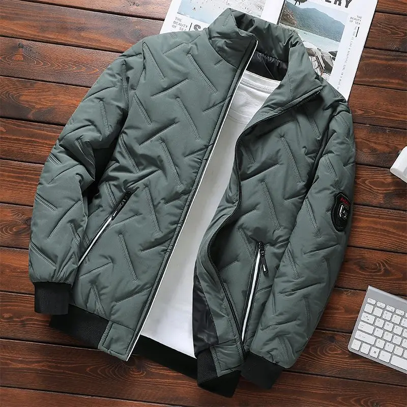 Men's Winter Warm Cotton Padded Jacket 2025 New Arrival Business Coat Trendy Versatile Cotton Coat for Young Men Thick Outerwear