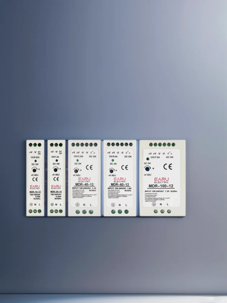 EARU Industrieller DIN-Schienen-Spannungswandler Schaltnetzteil MDR-10W 20W 40W 60W 100W AC 100V-240V Eingang DC 5V 12V 24V Ausgang