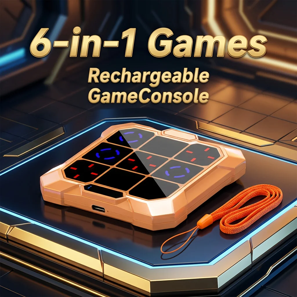 

Rechargeable 6-in-1 Tetris electronic chessboard puzzle game machine - convenient chessboard. Small-sized game machine, easy to