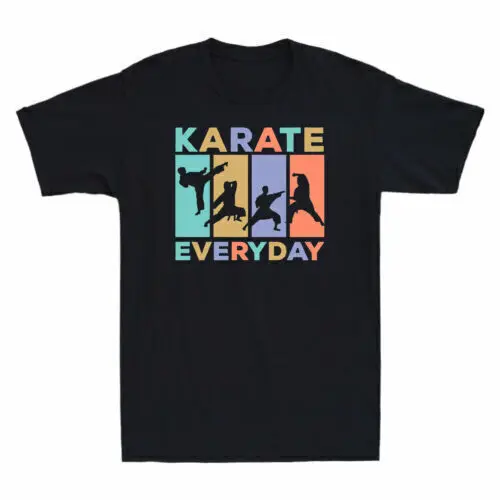 Karate Everyday Funny Kung Fu Training Graphic  Cotton Short Sleeve  Anime  T-shirts for Men Clothing Women