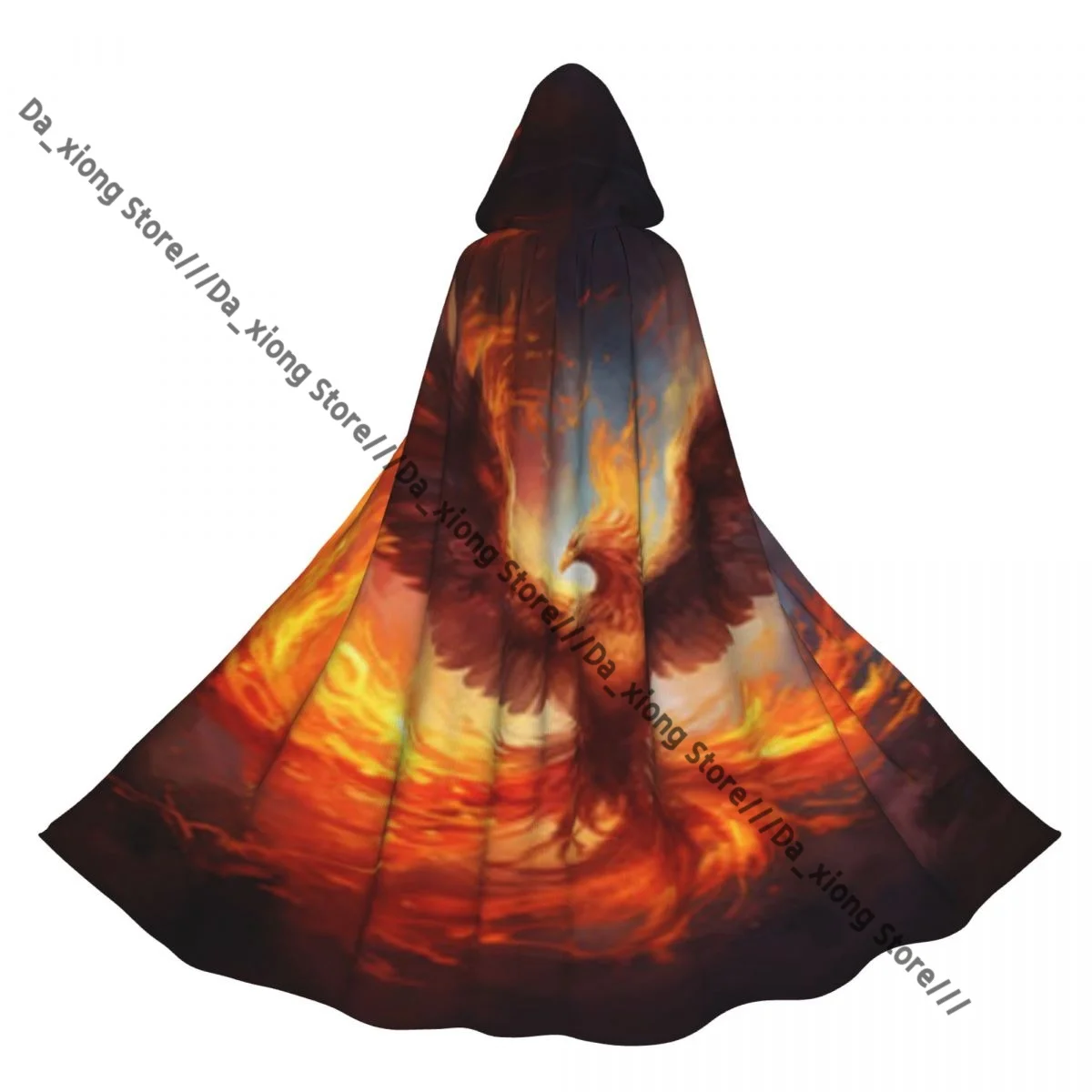 

Phoenix Fire Risen From The Ashes Firebird Witch Cloak Halloween Cosplay Costume Adult Unisex Cloak Retro Ages Cape