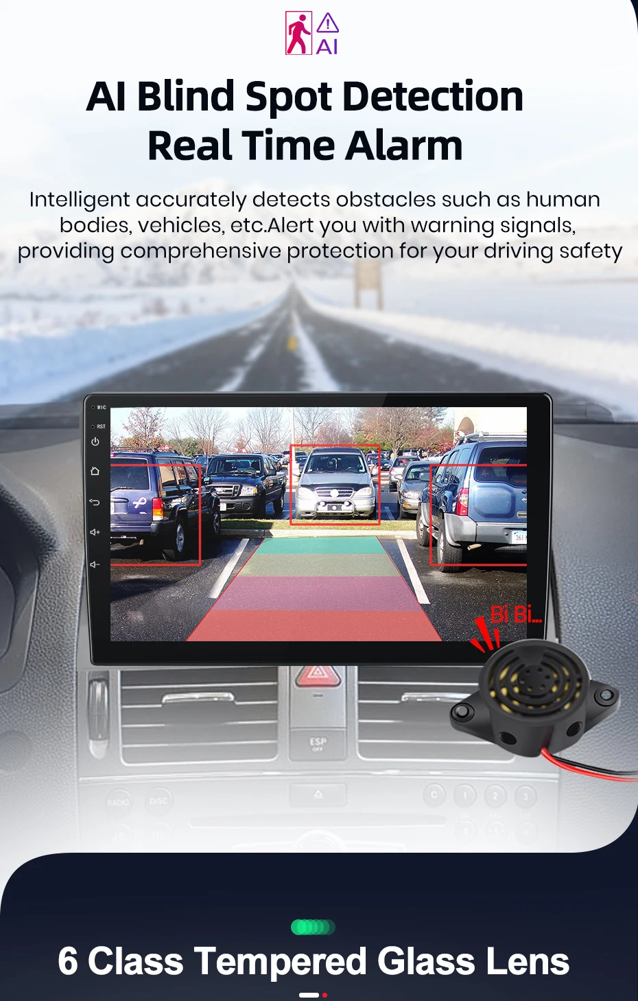 Auto-Rückfahrkamera AHD 1080P Radar-Alarm Wasserdicht 145° ° Weitwinkel-Rückfahrkamera mit KI-Intelligenz – Detail 4